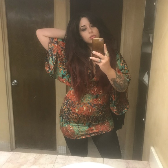 VERO MODA Kimono Sleeve Forest 3/4 Mini Dress - Picture 7 of 7